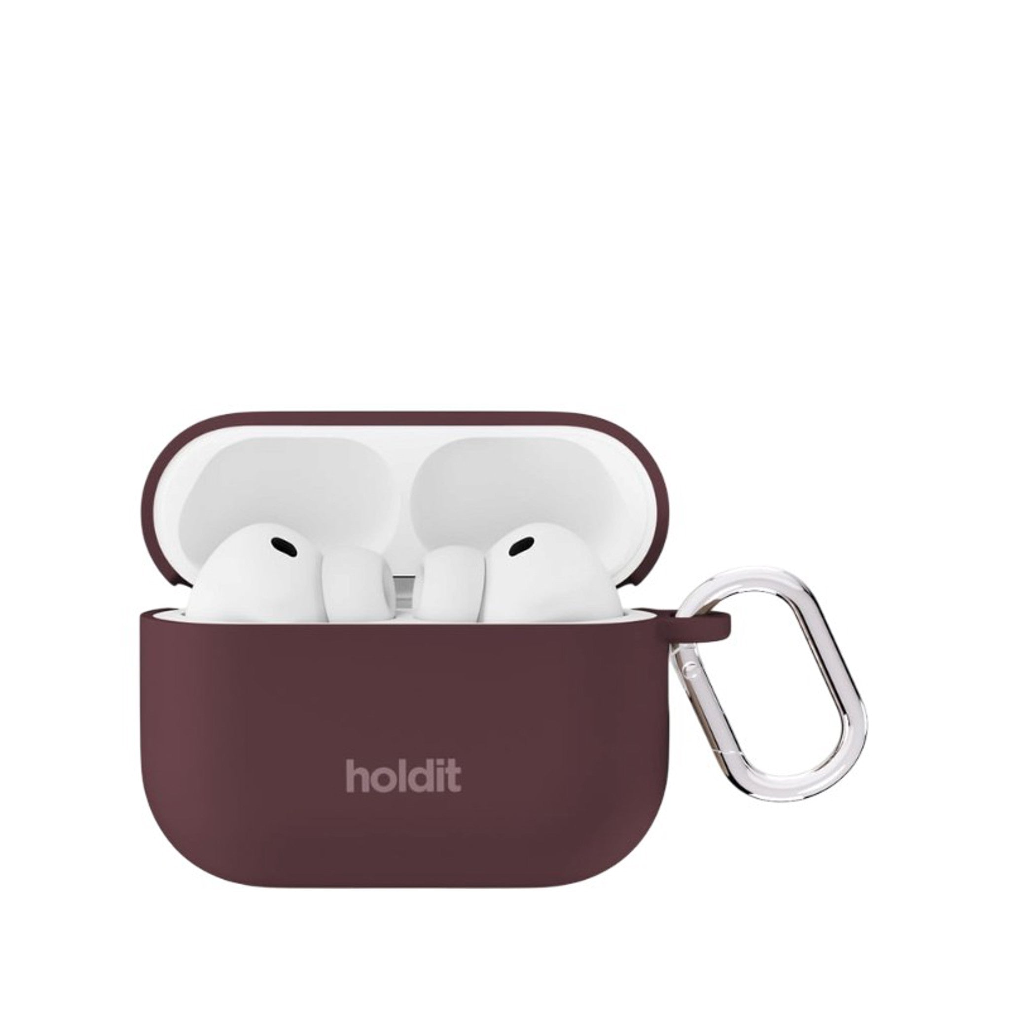 Apple AirPods Pro (3. Gen.) Holdit Silicone Case m. Karabinhake - Bordeaux