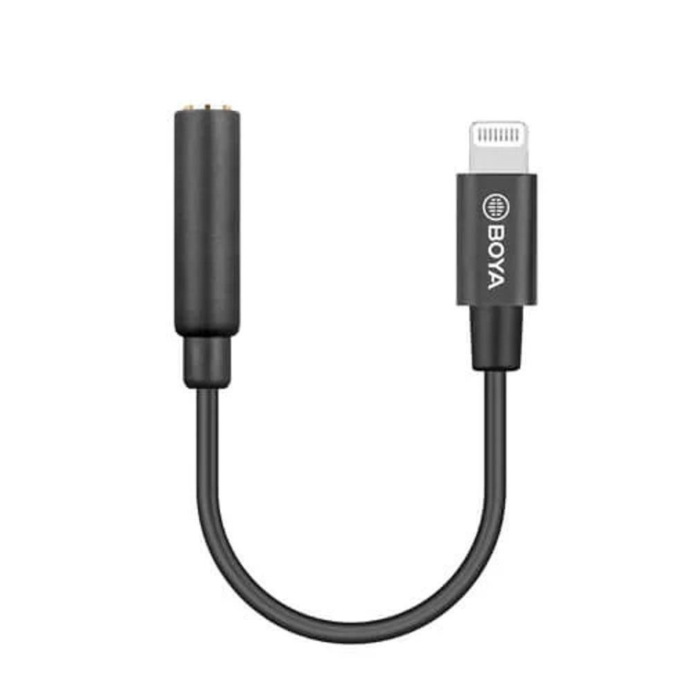 BOYA BY-K3 Ljudadapter - Lightning till 3.5mm Minijack - Svart