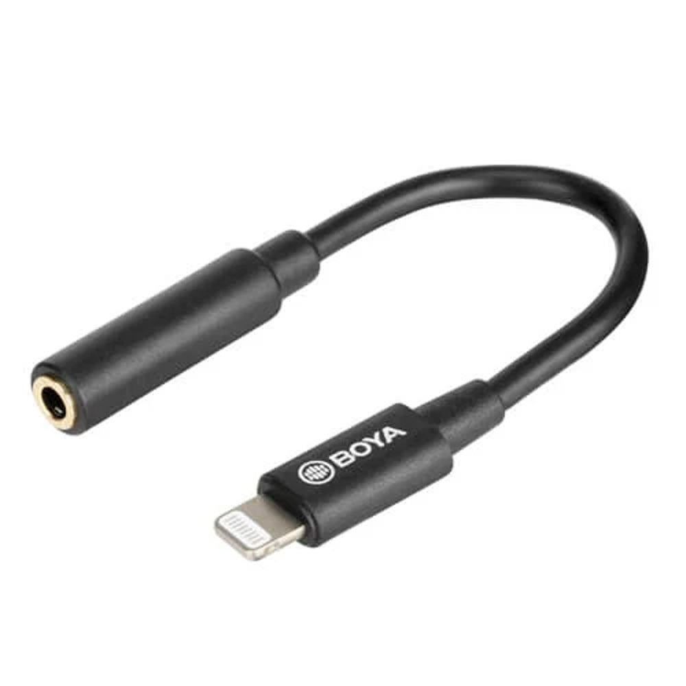 BOYA BY-K3 Ljudadapter - Lightning till 3.5mm Minijack - Svart