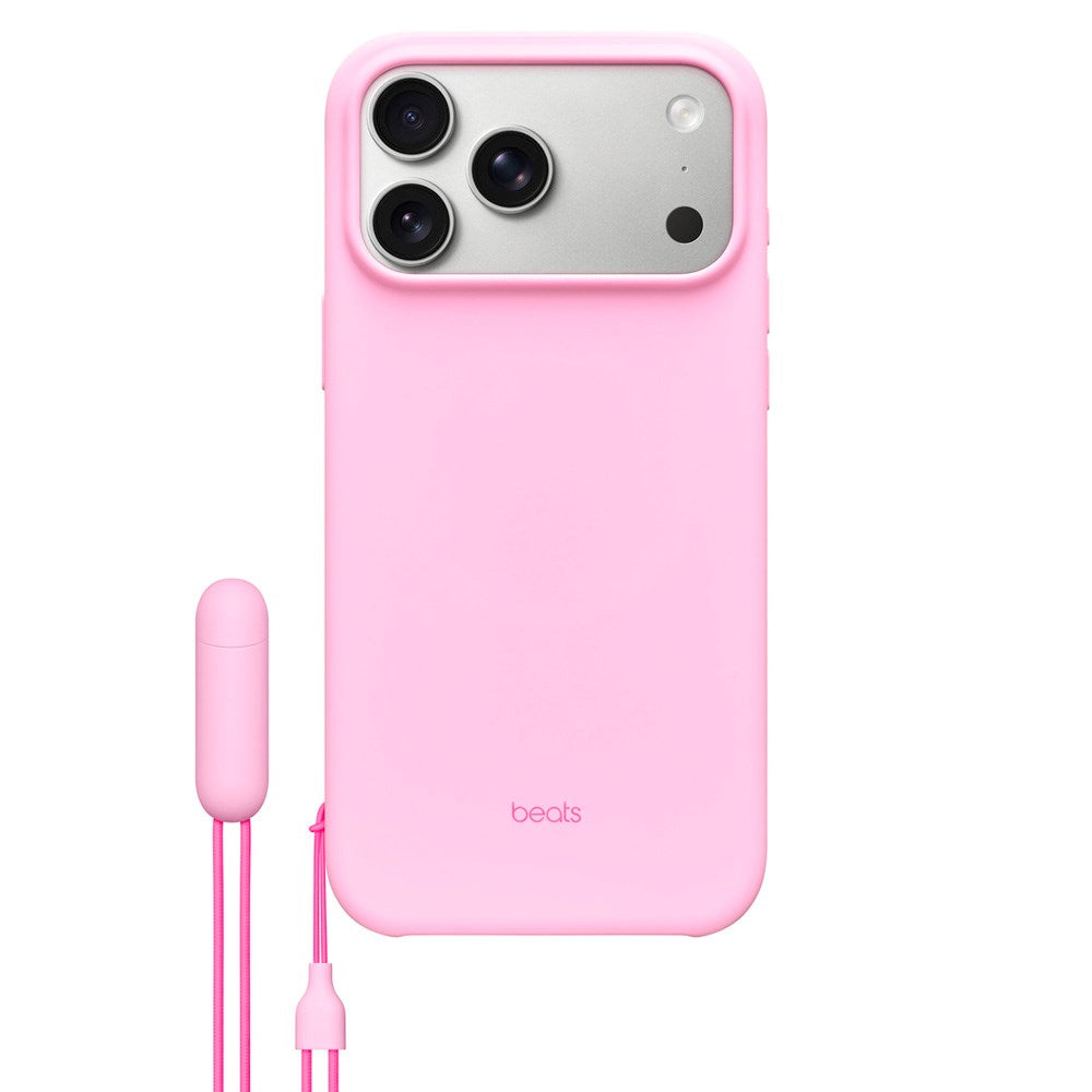 Original Apple Beats iPhone 17 Pro Max Skal m. Rem - MagSafe Kompatibel - Pebble Pink