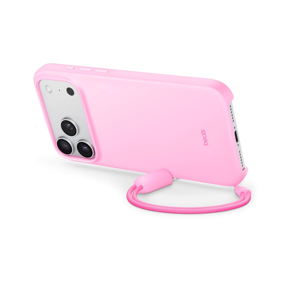 Original Apple Beats iPhone 17 Pro Max Skal m. Rem - MagSafe Kompatibel - Pebble Pink