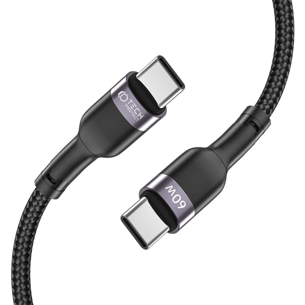 Tech-Protect Ultraboost USB-C till USB-C-kabel PD60W/3A 2m - Svart