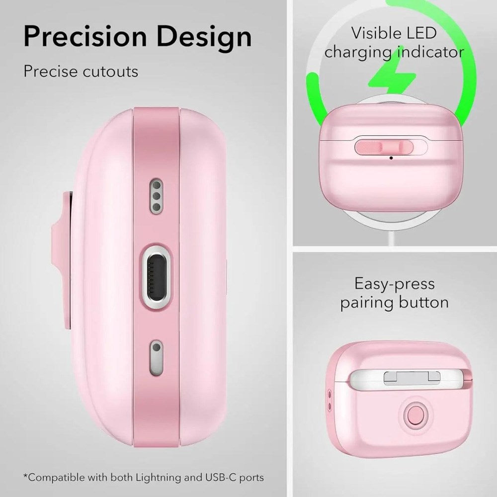 ESR AirPods Pro (1. & 2. Gen.) HaloLock Pulse Fodral - MagSafe Kompatibel - Rosa