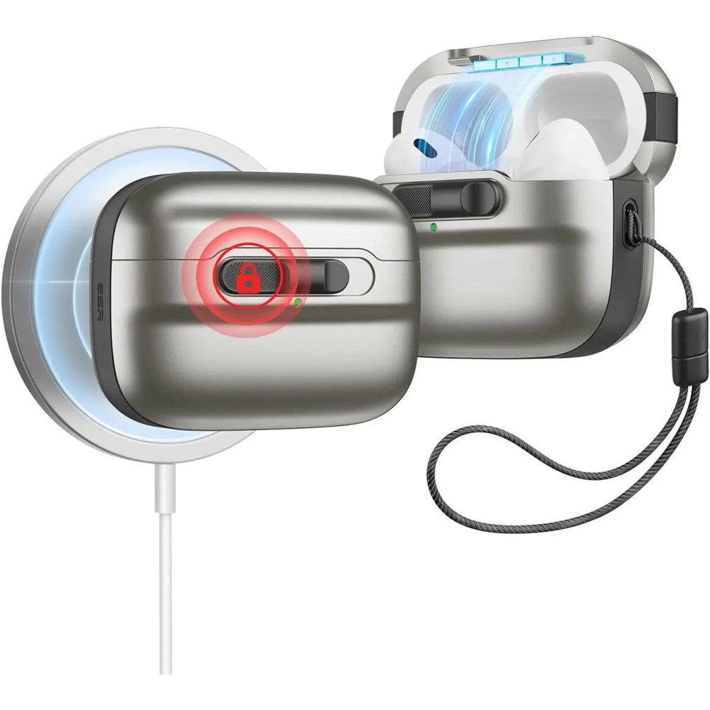 ESR AirPods Pro (1. & 2. Gen.) HaloLock Pulse Fodral - MagSafe Kompatibel - Grå