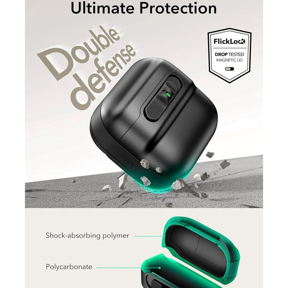 ESR AirPods (4. Gen.) HaloLock Pulse Fodral - MagSafe Kompatibel - Svart