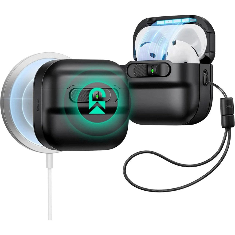 ESR AirPods (4. Gen.) HaloLock Pulse Fodral - MagSafe Kompatibel - Svart