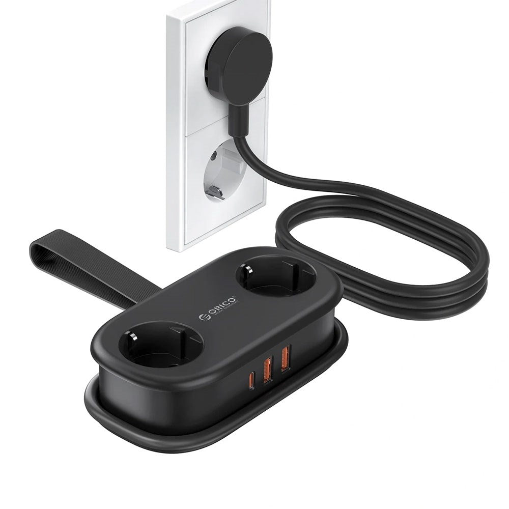 ORICO 20W 5-i-1 Grenuttag med 2 x Schuko 2 x USB-A 1 x USB-C - Svart