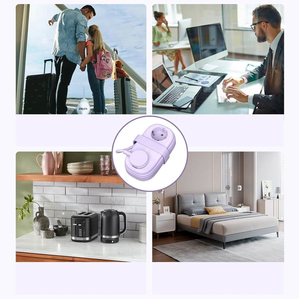 ORICO 20W 5-i-1 Grenuttag med 2 x Schuko 2 x USB-A 1 x USB-C - Lila