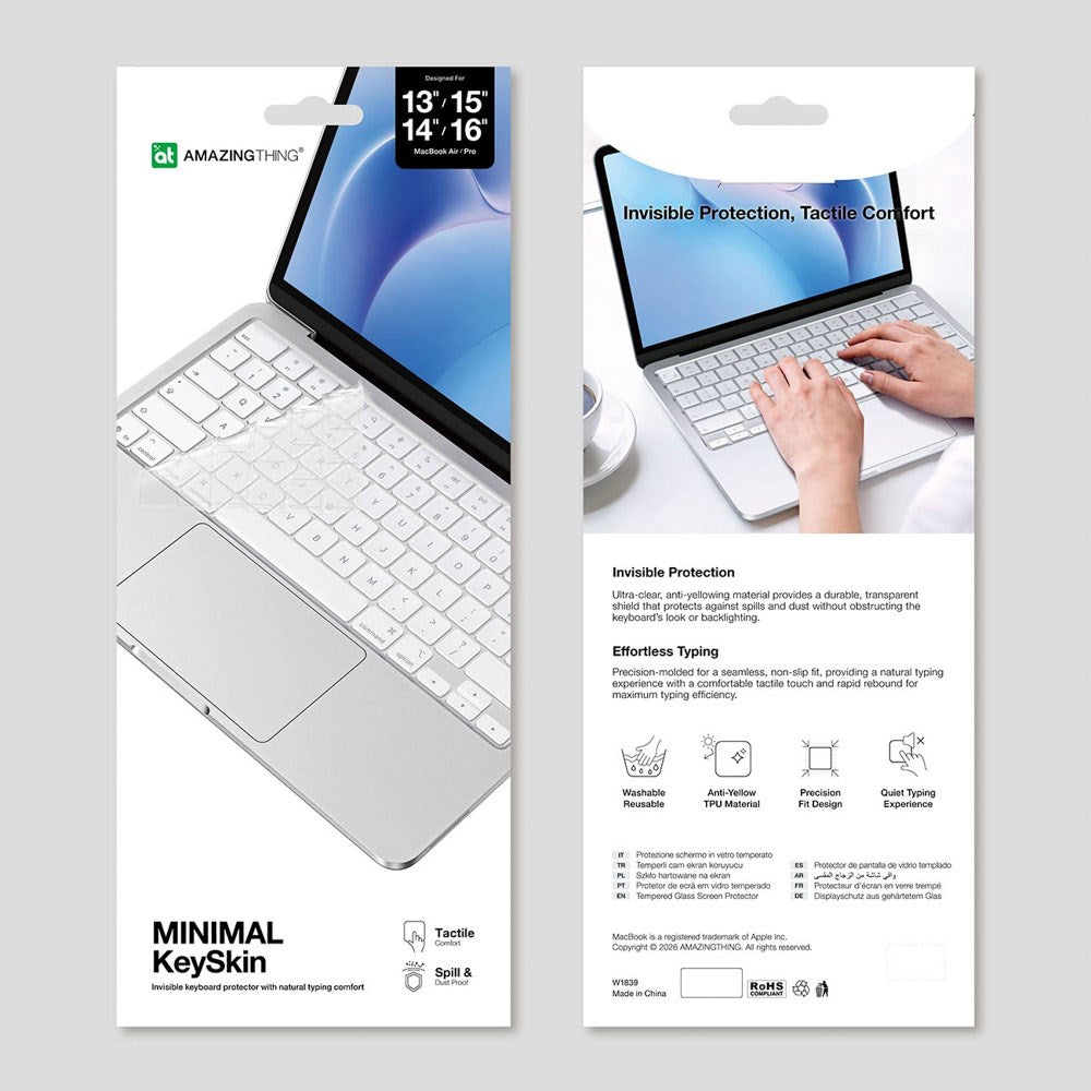 AmazingThing Tangentbordsskydd för MacBook Neo 13 A18 Pro (2026) - Genomskinlig