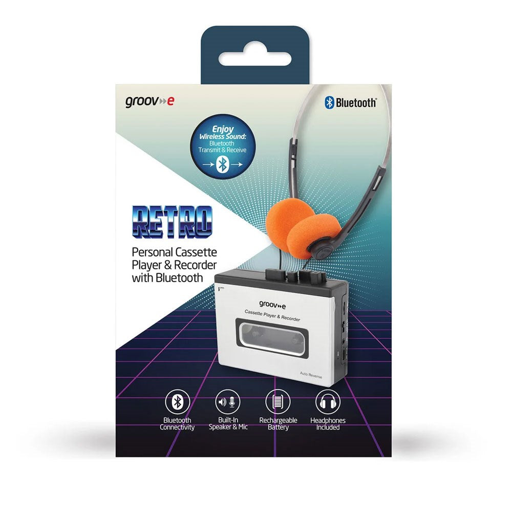 Groov-e PS530SR Kassettspelare med Bluetooth / Högtalarfunktion - Svart / Grå