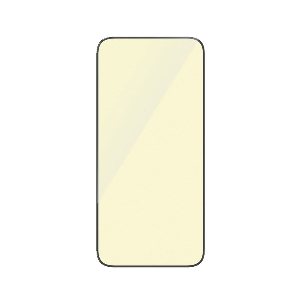 iPhone 15 Plus / 16 Plus PanzerGlass Ultra Wide Fit Skärmskydd m. EasyAligner - Anti-Reflective - Anti-Blue Light - Diamond Strength - Genomskinlig / Svart Kant