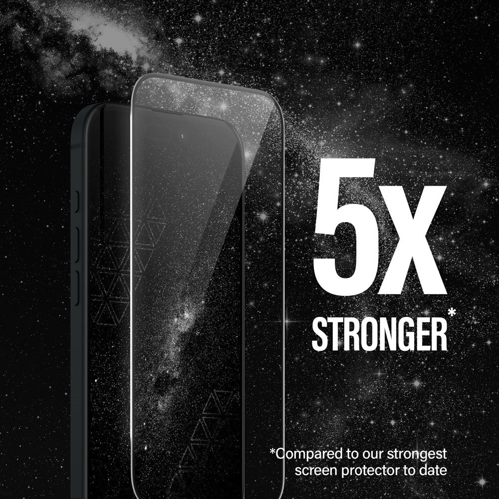 iPhone 15 / 16 PanzerGlass Ultra Wide Fit Ceramic Skärmskydd m. EasyAligner - Svart Kant