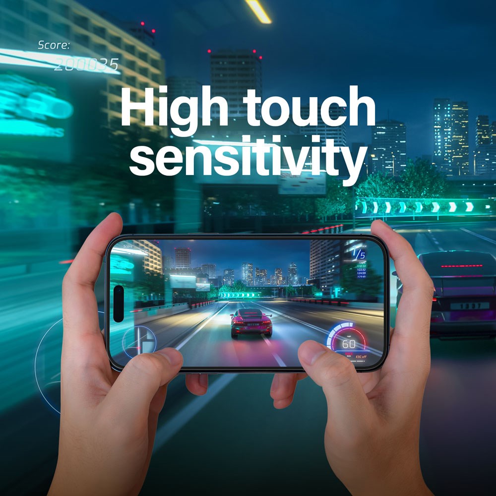 iPhone 15 / 16 PanzerGlass Ultra Wide Fit Skärmskydd m. EasyAligner - Anti-Reflective - Diamond Strength - Genomskinlig / Svart Kant