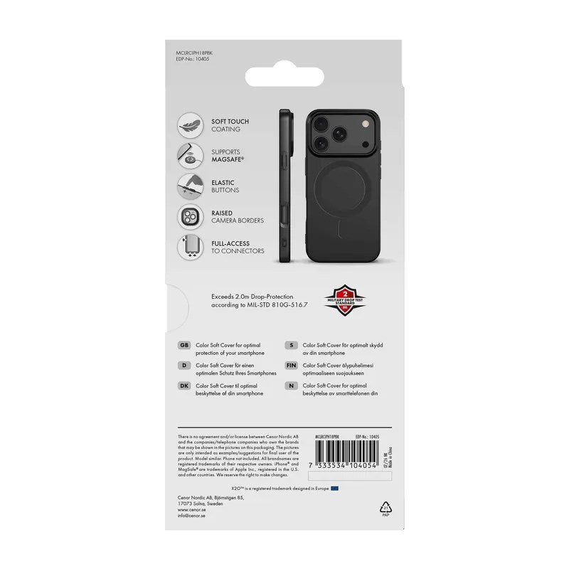 iPhone 18 Pro / 17 Pro X2O Mag Color Skal - MagSafe Kompatibel - Svart