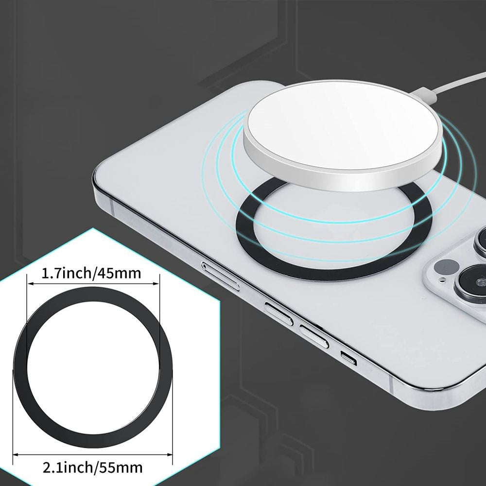 Tech-Protect MagSafe Kompatibla Magnetiska Ringar - 2 Pack - Svart / Silver