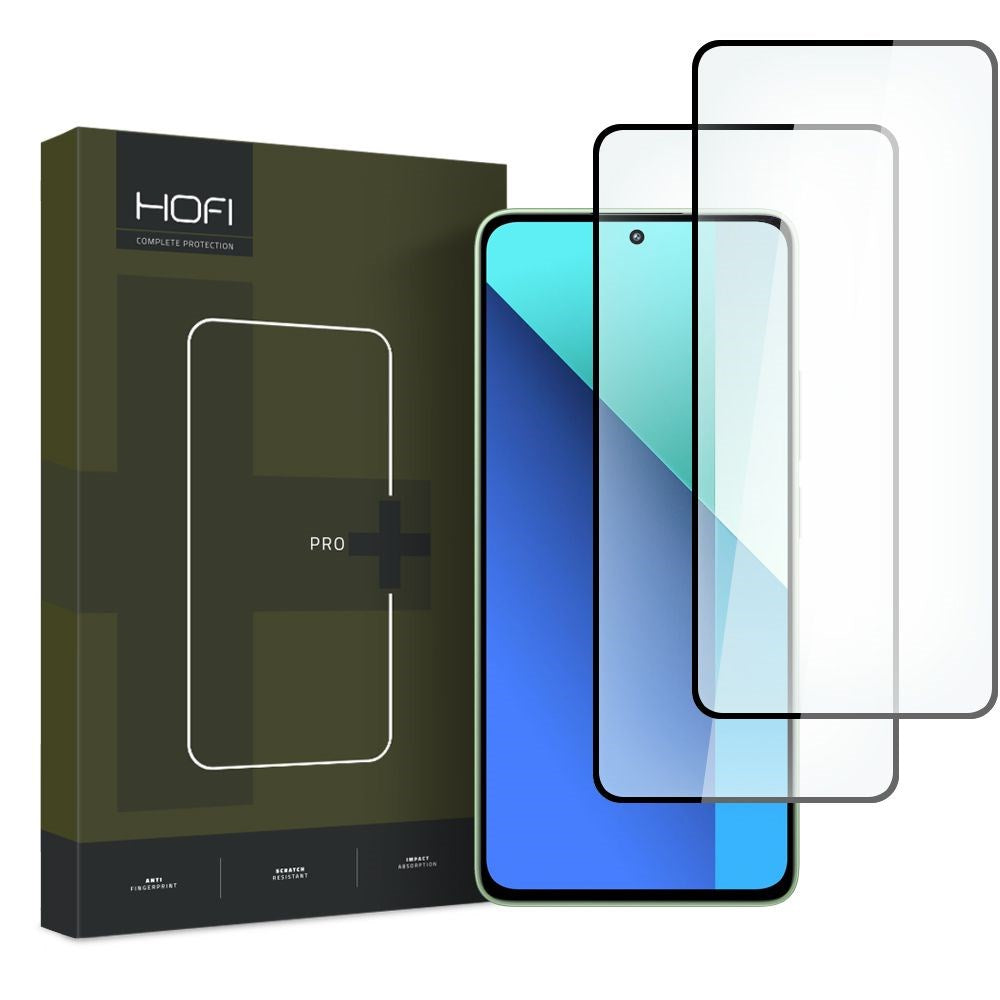 Xiaomi Redmi Note 13 (4G)Hofi Glass Pro+ Skärmskydd - Case Friendly - 2-Pak - Svart Kant