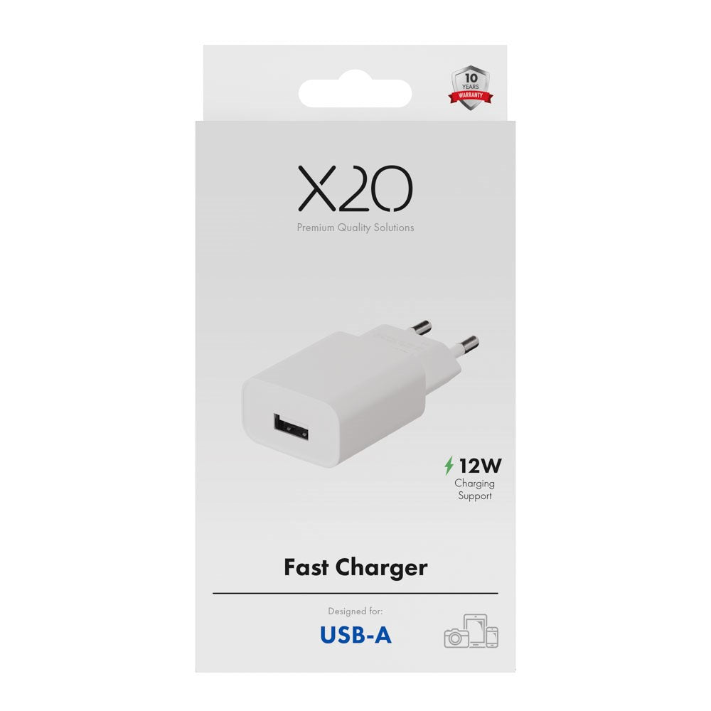 X2O 12W Väggladdare m. 1x USB-A - Vit