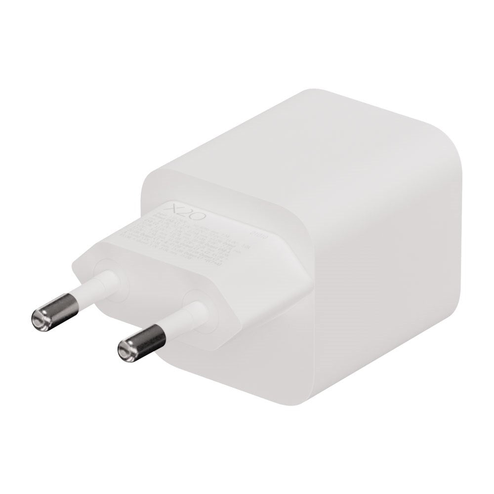 X2O 65W GaN Väggladdare m. 2x USB-C & 1x USB-A - Vit