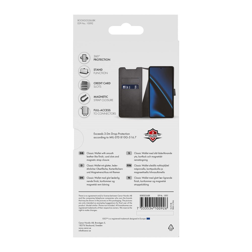 Samsung Galaxy S26 Ultra X2O Classic Wallet Fodral - Svart