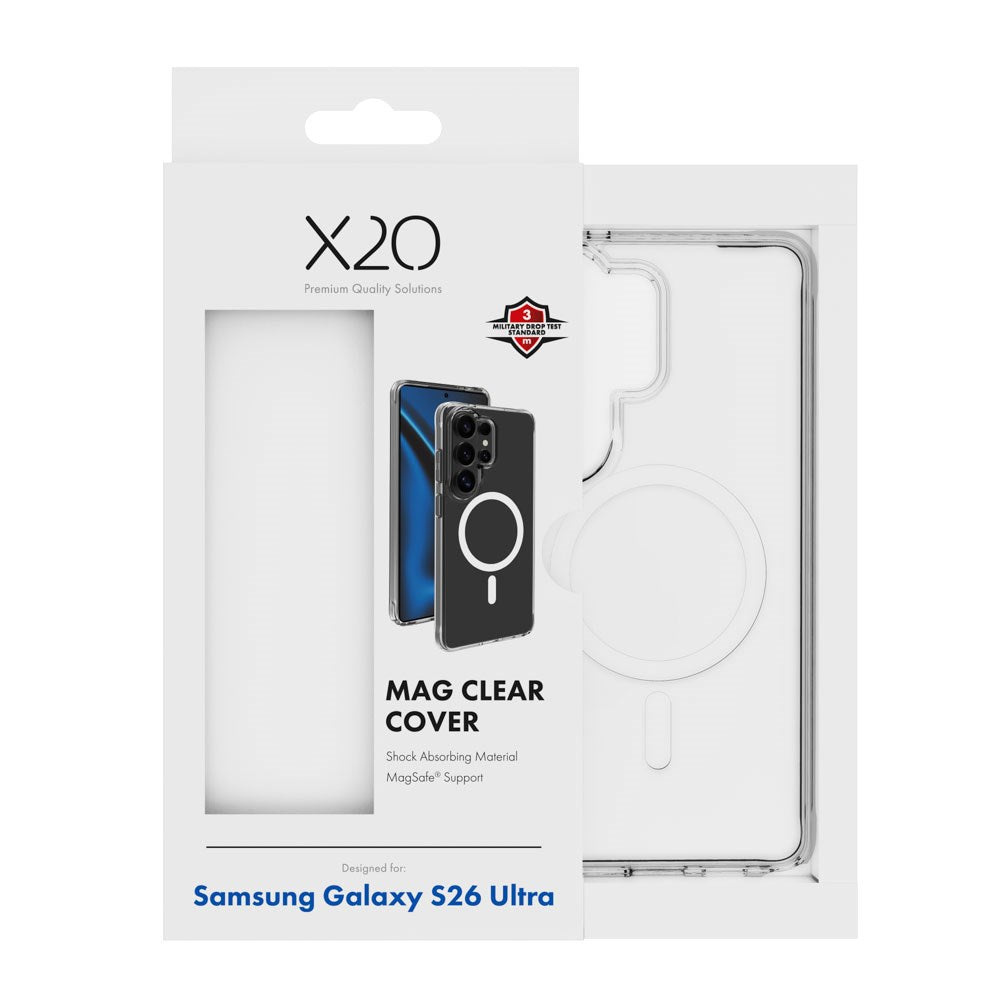 Samsung Galaxy S26 Ultra X2O Mag Clear Skal - MagSafe Kompatibel - Genomskinlig