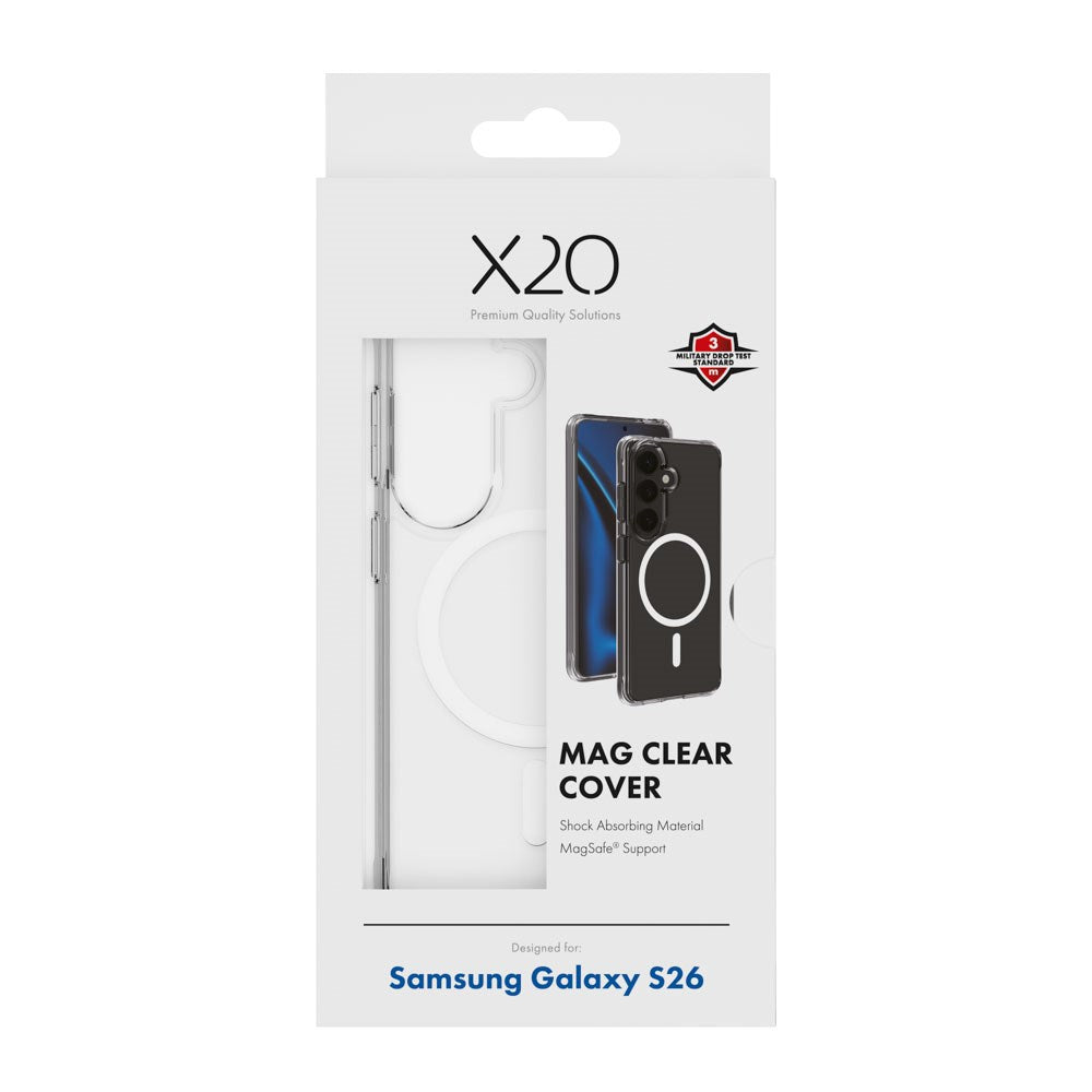 Samsung Galaxy S26 X2O Mag Clear Skal - MagSafe Kompatibel - Genomskinlig