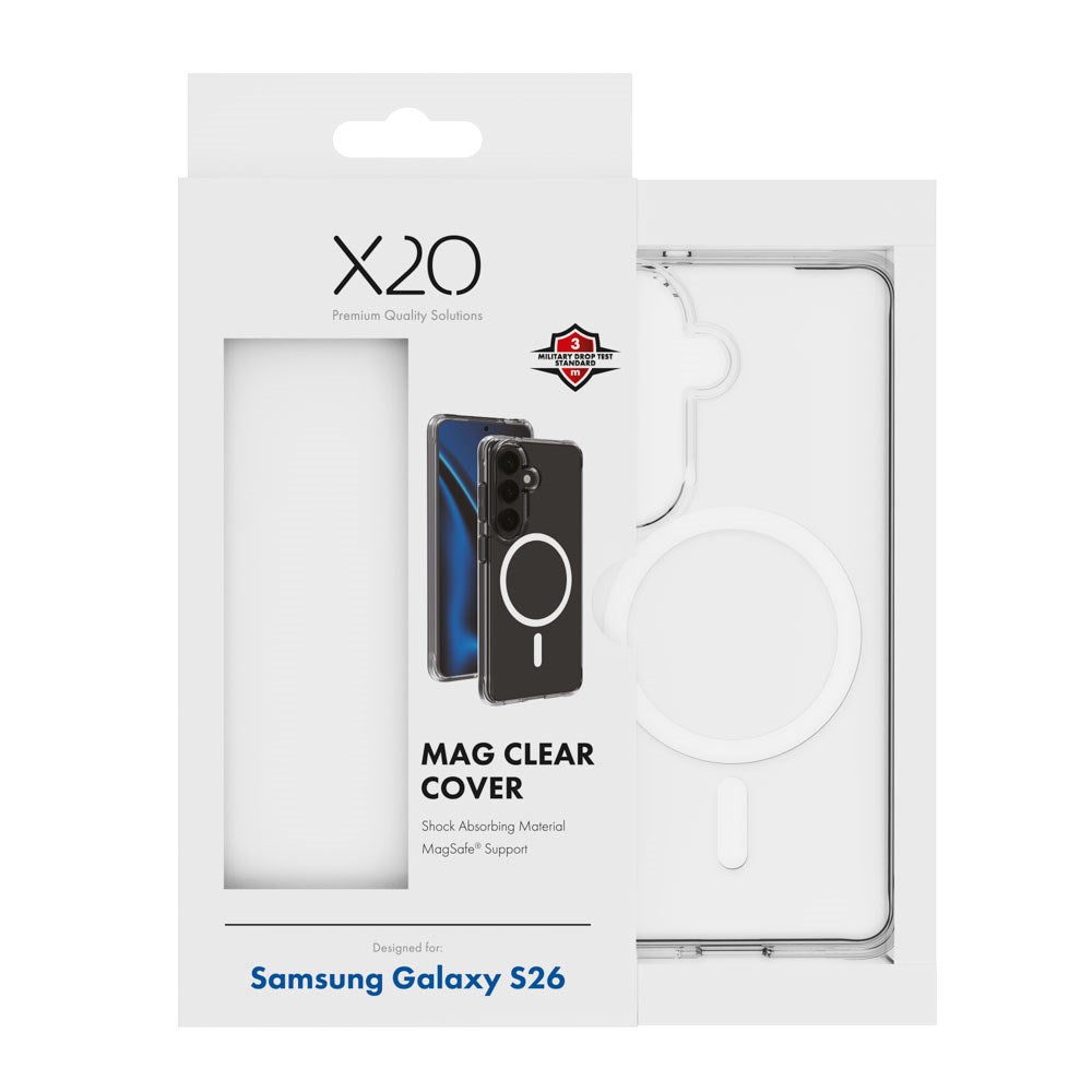 Samsung Galaxy S26 X2O Mag Clear Skal - MagSafe Kompatibel - Genomskinlig