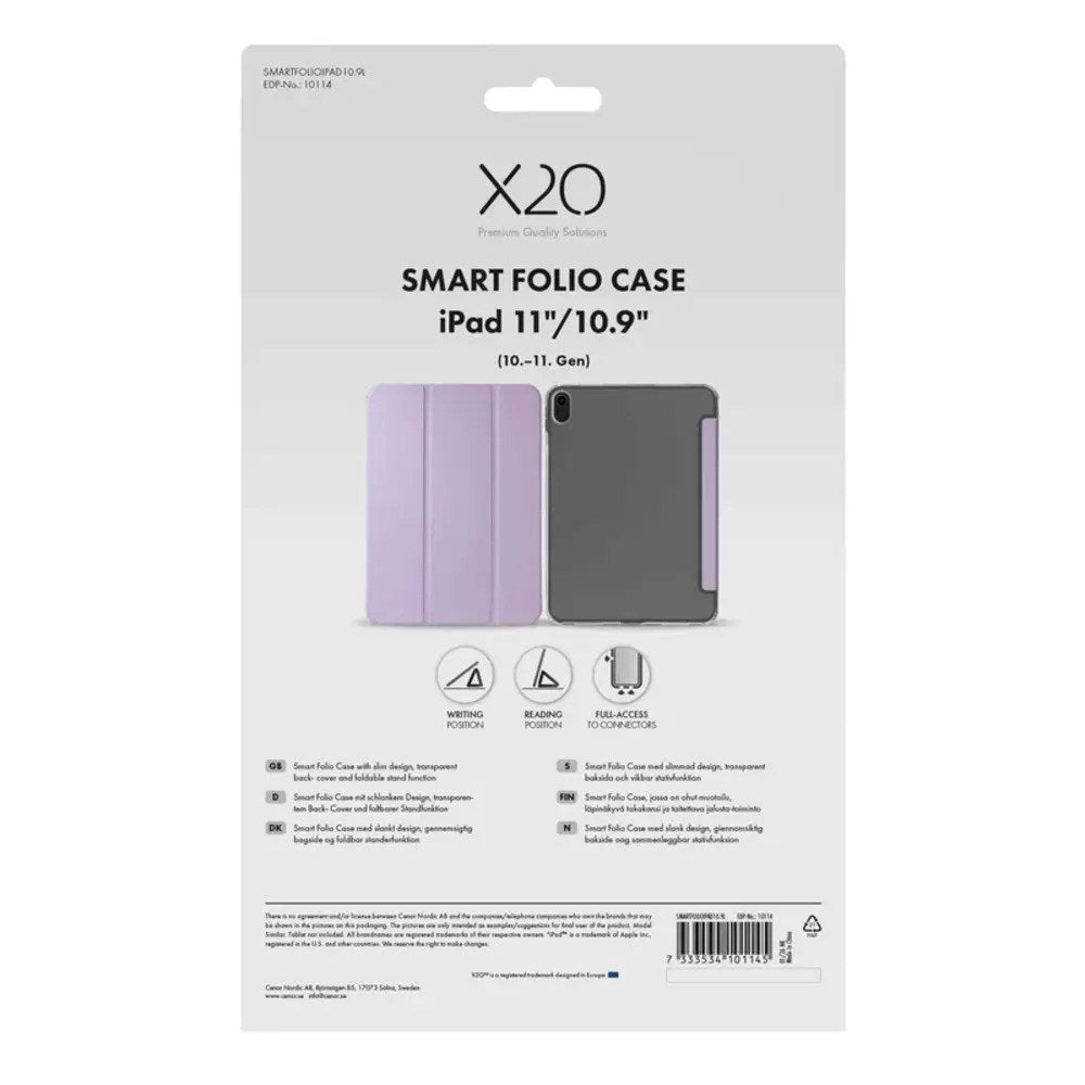 iPad 11" (2026 / 2025) / 10.9" (2024 / 2022) X2O Smart Folio Fodral - Lila