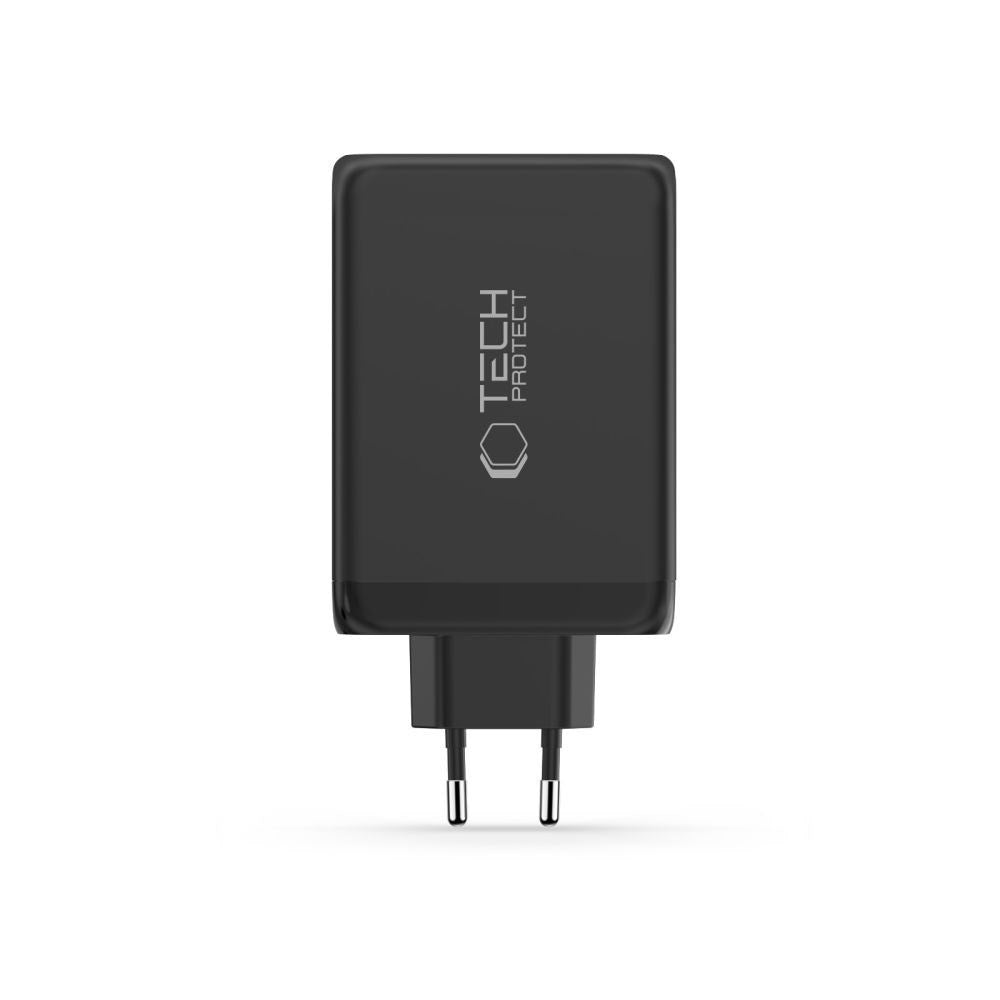 Tech-Protect 240W Väggladdare m. 3x USB-C & 1x USB-A - Svart