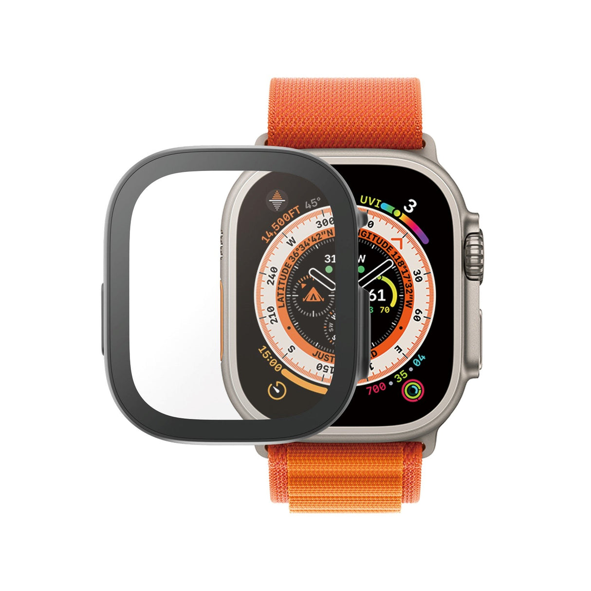 PanzerGlass Apple Watch Ultra 3/2/1 (49mm) Full Body D3O Bio Protection Skal m. Inbyggt Skärmskydd - Svart