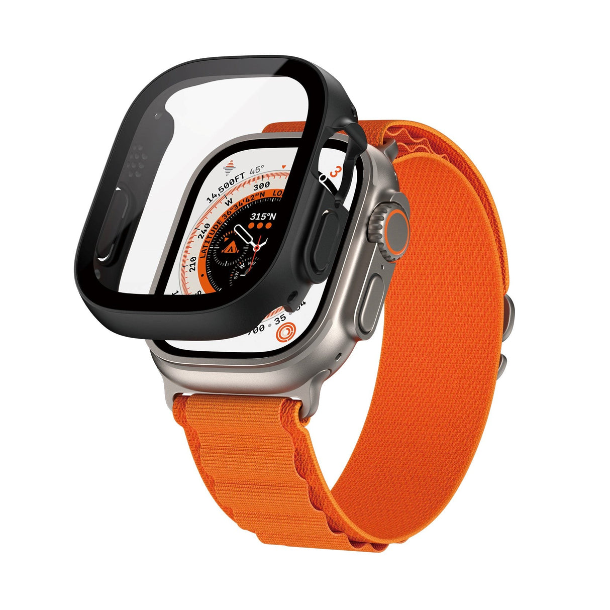 PanzerGlass Apple Watch Ultra 3/2/1 (49mm) Full Body D3O Bio Protection Skal m. Inbyggt Skärmskydd - Svart