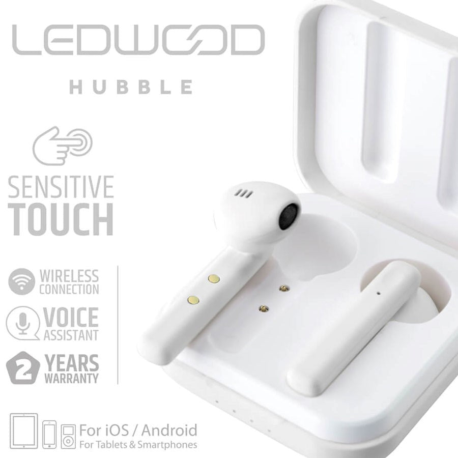 LEDWOOD Hubble True Wireless Headset In-Ear Hörlurar med Mikrofon - Vit
