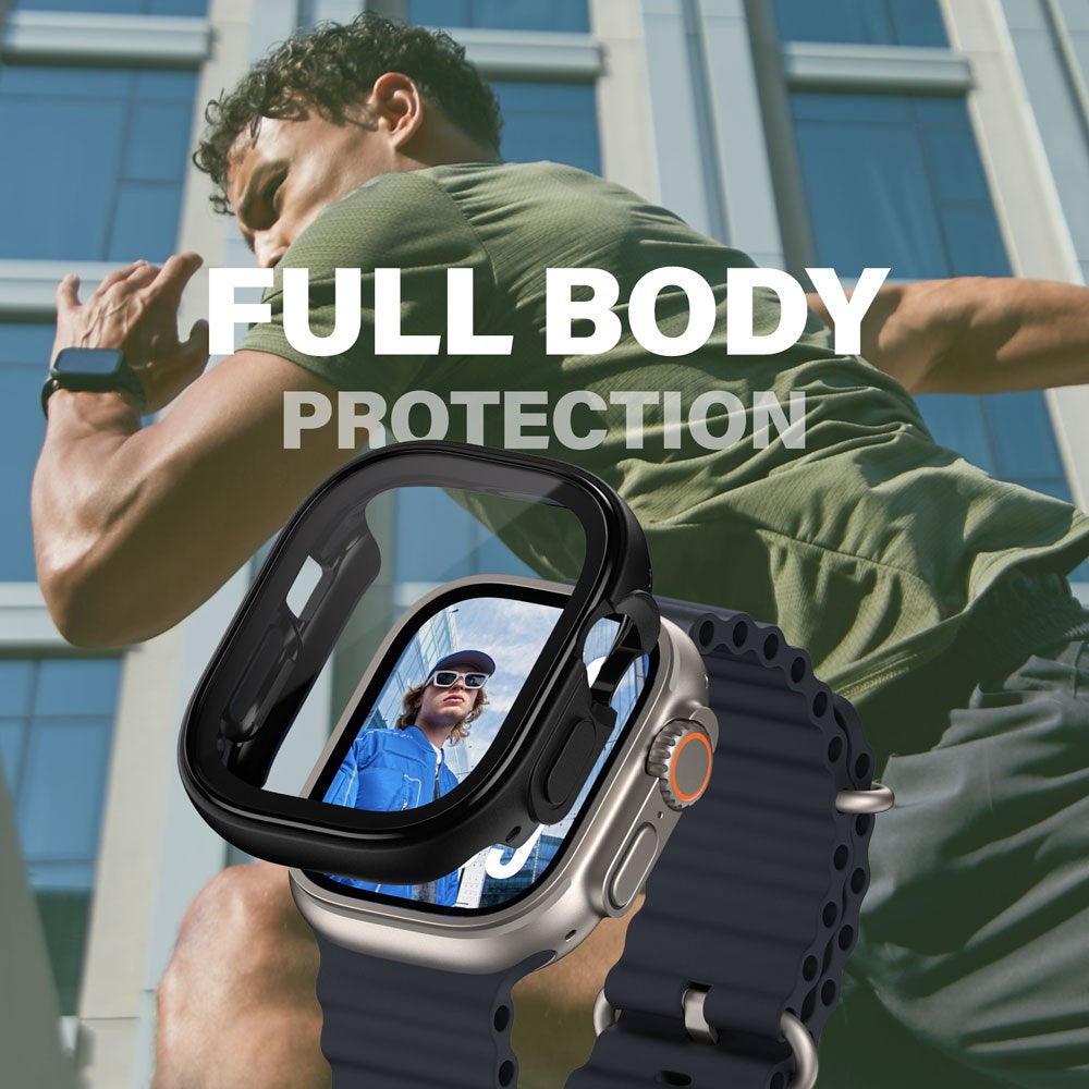 PanzerGlass Apple Watch Ultra 3/2/1 (49mm) Snappie Full Body Fodral med Inbyggt Skärmskydd - Svart