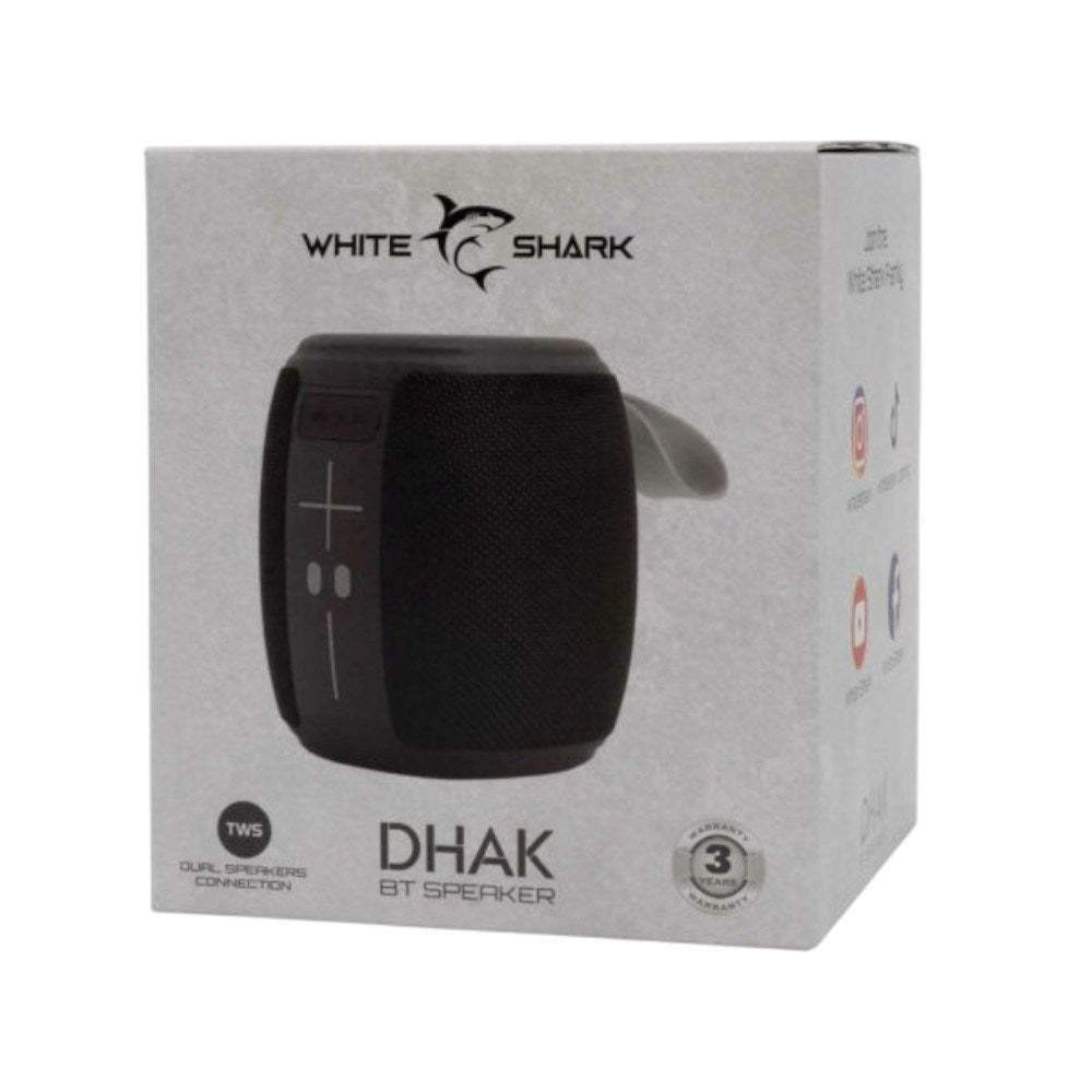 White Shark 1 200 mAh Bluetooth-Högtalare med Ljus - Svart