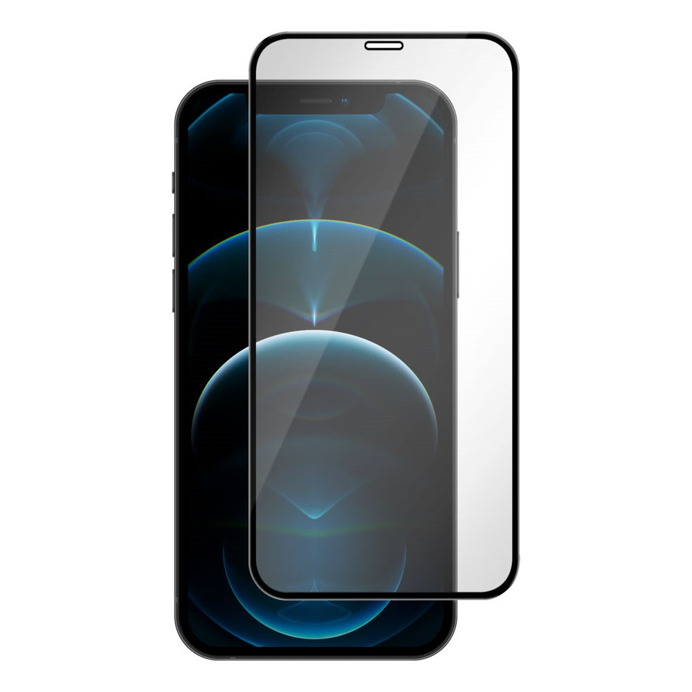 iPhone 12 Pro Max Essentials Härdat Skärmskyddsglas – Genomskinlig / Svart Kant