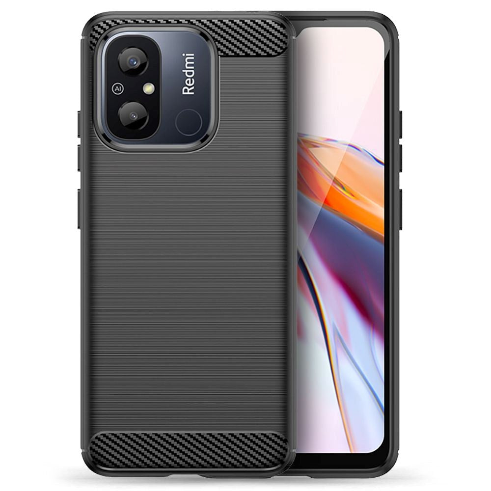 Xiaomi Redmi 12C Tech-Protect Flexibelt Carbon Plastskal - Svart
