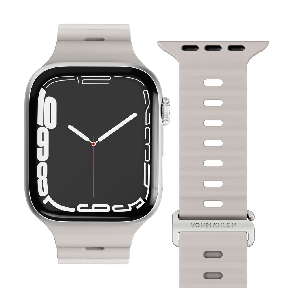 Vonmählen Apple Watch (38/40/SE/41/42mm) Wave Band 2 Återvunnet Silikon Rem - Grå