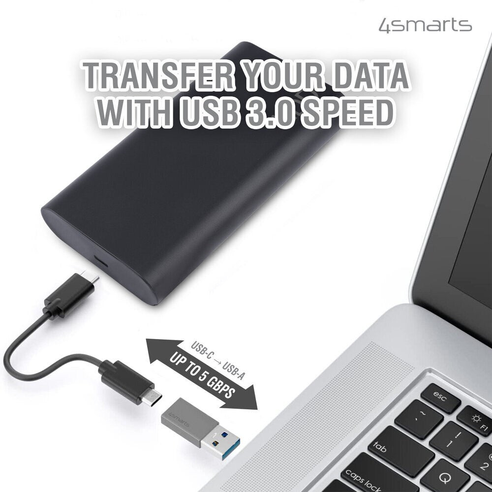 4smarts USB-C till USB-A Adapter - USB 3.0 - 2 st. - Grå