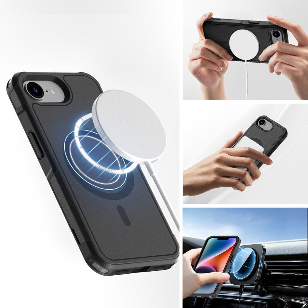 iPhone 16e 4smarts Defend Hybrid Skal - MagSafe Kompatibel - Svart