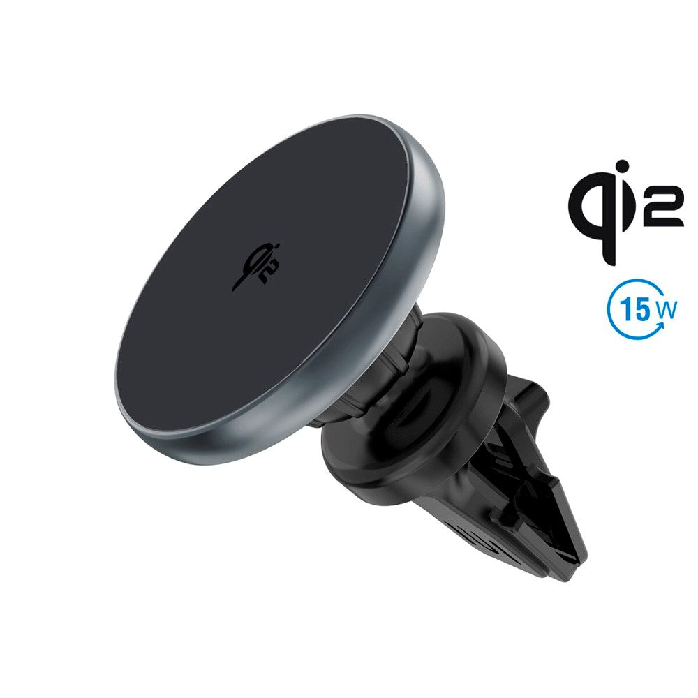 4smarts Qi2 Trådlös Billaddare - MagSafe Kompatibel - Grå