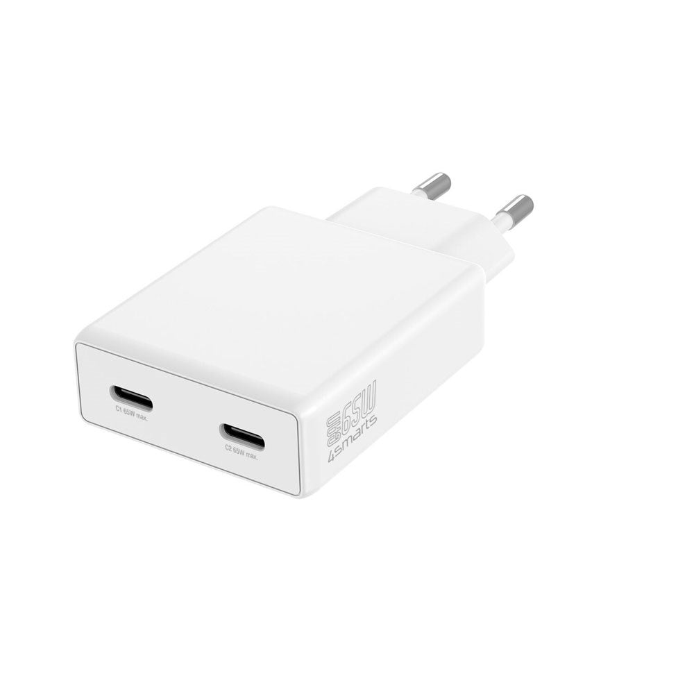 4smarts PDPlug Slim 65W Väggladdare med 2 x USB-C - Vit
