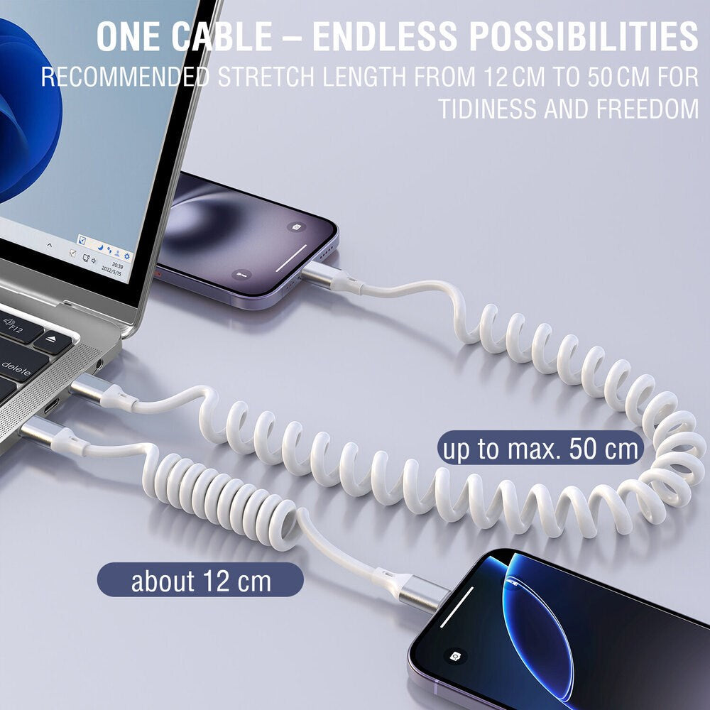 4smarts 100W USB-C till USB-C Kabel - 50cm - Vit