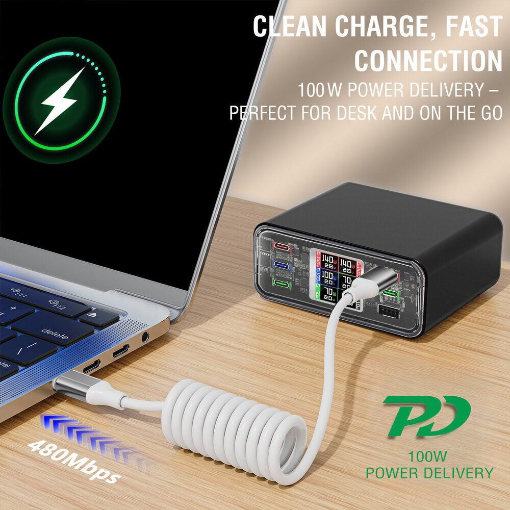 4smarts 100W USB-C till USB-C Kabel - 50cm - Vit