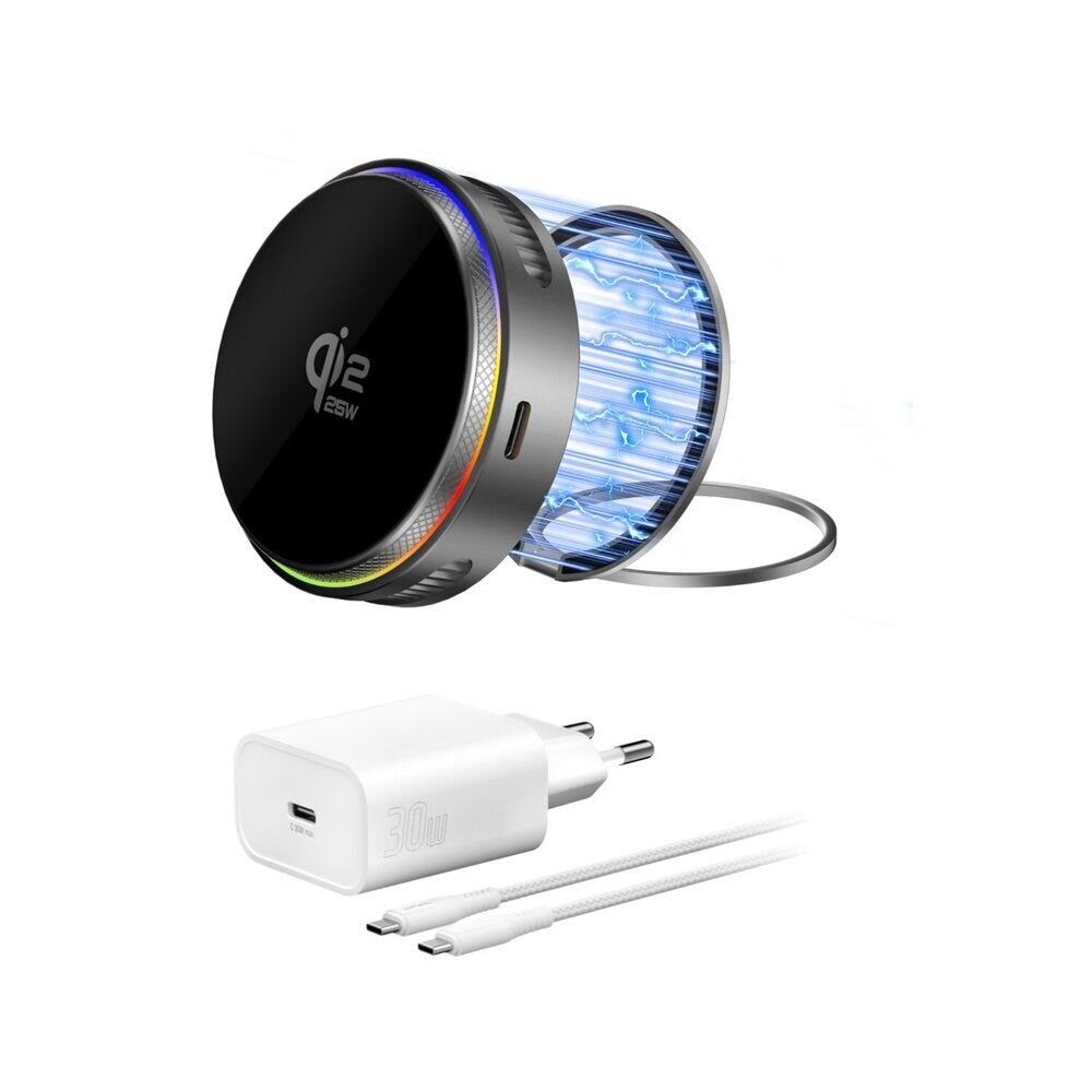 4smarts Laddningsset - MagSafe Laddare / Väggladdare / Kabel - Vit