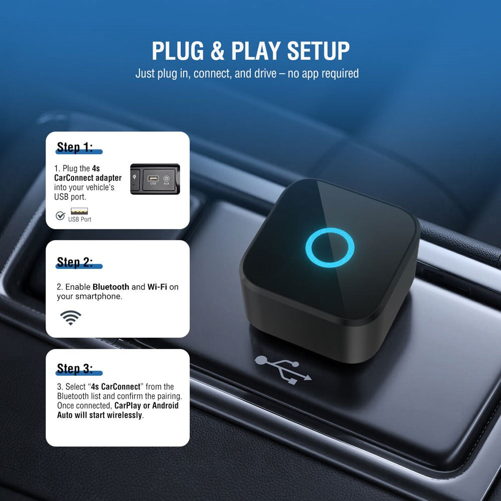 4smarts 2-i-1 Trådlös Adapter för Apple CarPlay & Android Auto – Svart