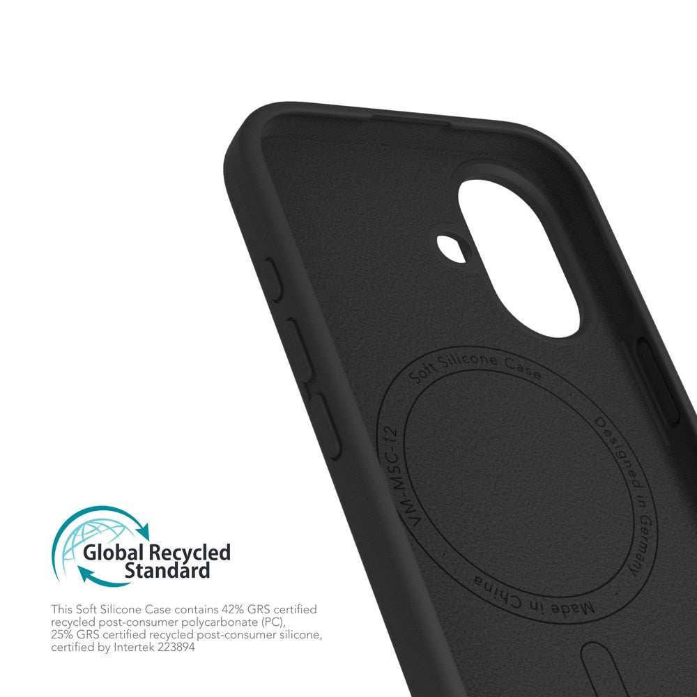 Vonmählen iPhone 16 Eco Silikon Skal - MagSafe Kompatibelt - Svart