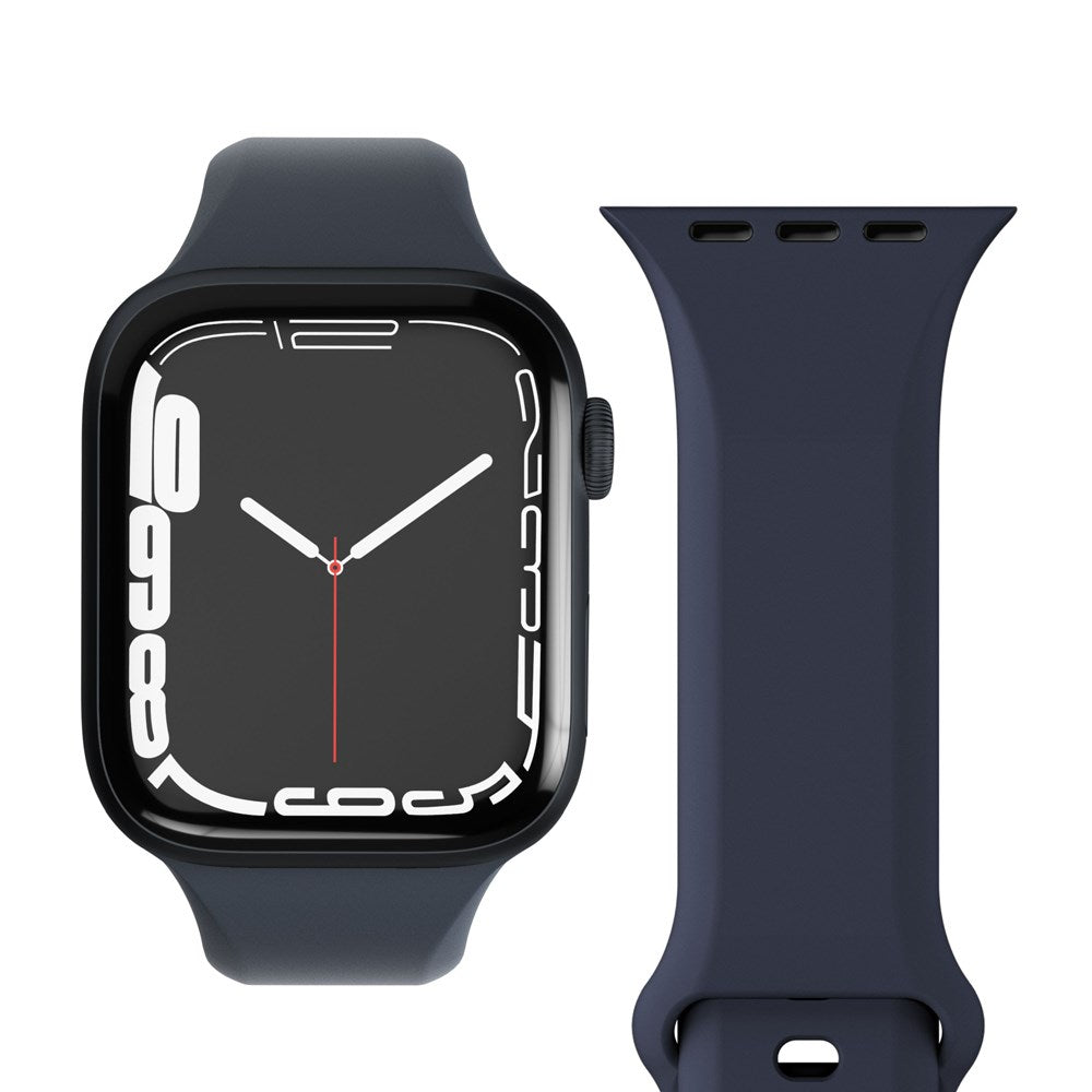 Vonmählen Apple Watch (42/44/SE/45/46/49mm) Classic Band 2 Återvunnet Silikon Rem - Mörkblå