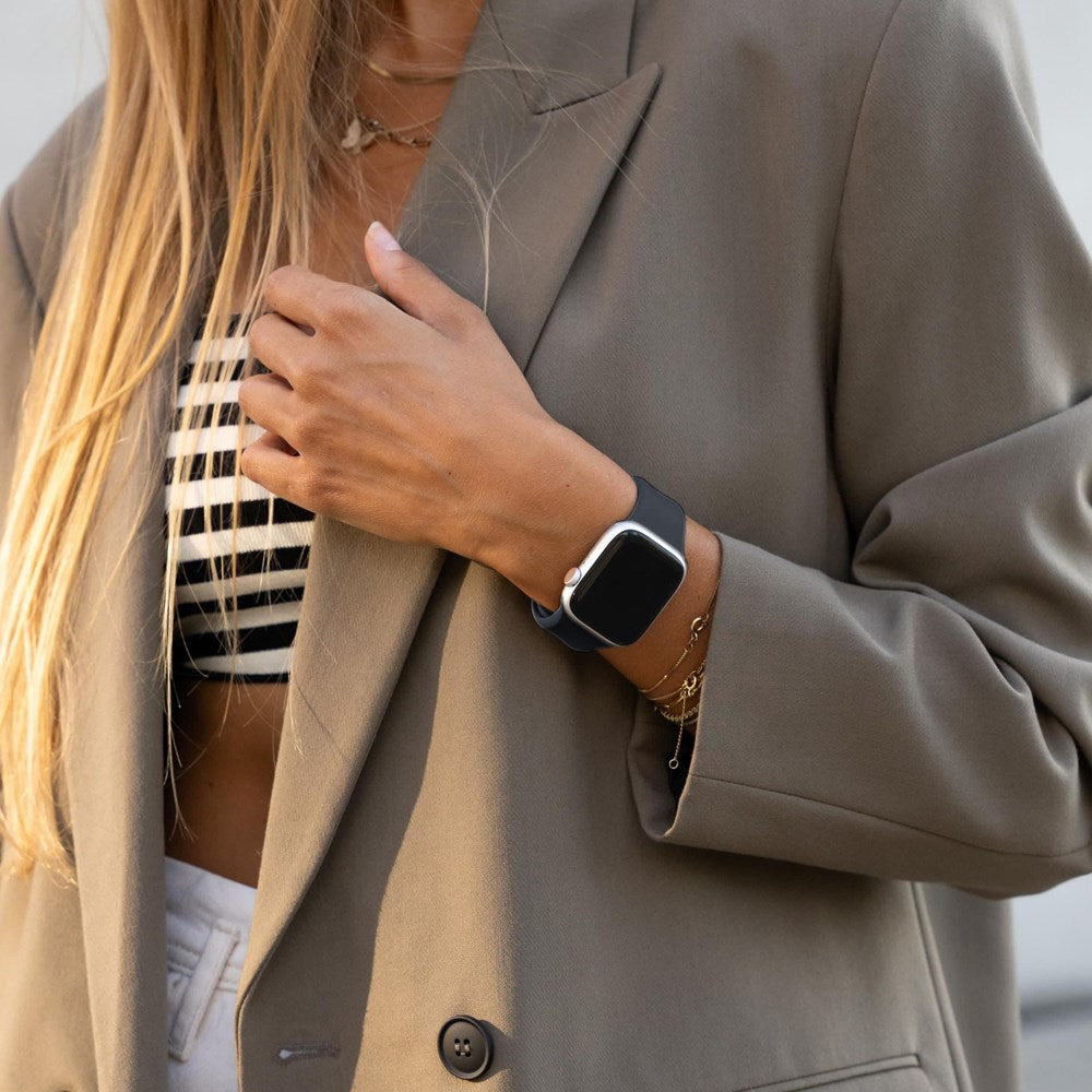 Vonmählen Apple Watch (42/44/SE/45/46/49mm) Classic Band 2 Återvunnet Silikon Rem - Mörkblå