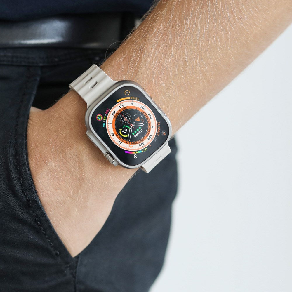 Vonmählen Apple Watch (42/44/SE/45/46/49mm) Wave Band 2 Återvunnet Silikon Rem - Grå