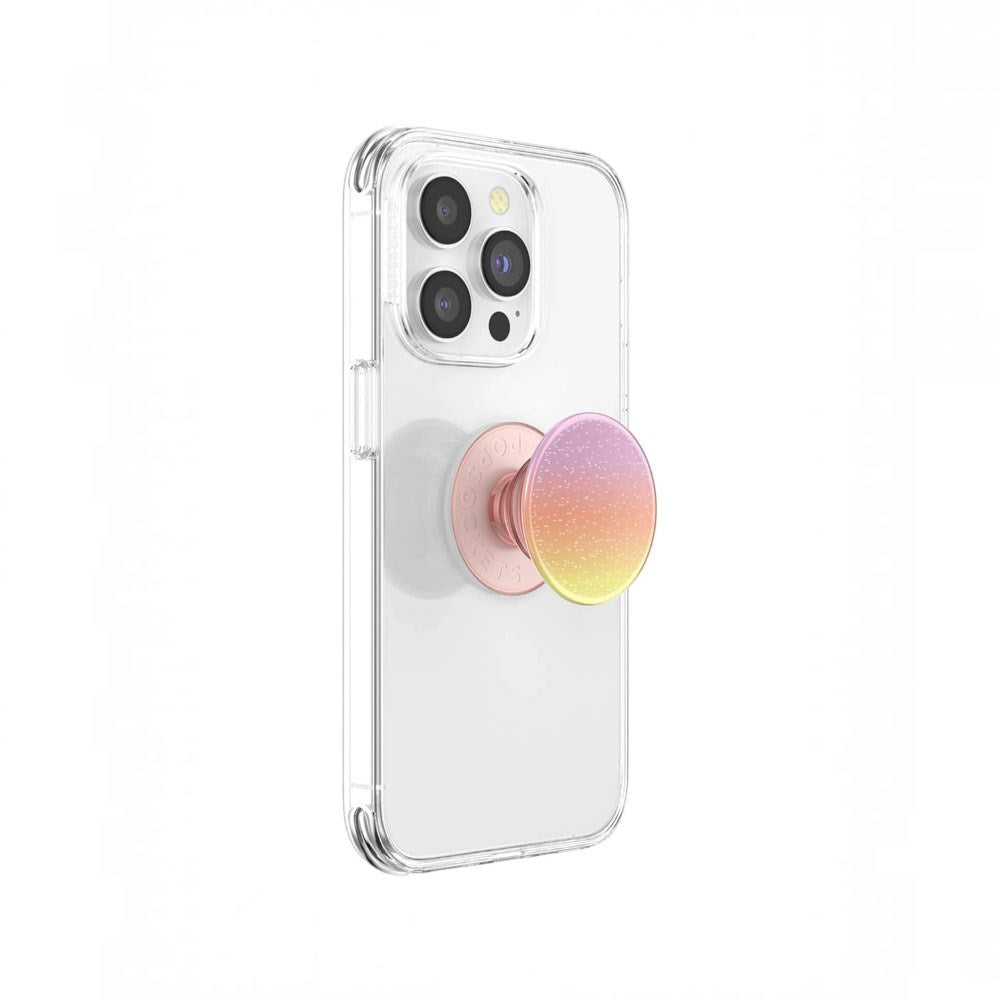 PopSockets PopGrip Avtagbart Grepp med Stativfunktion - Glitter Aura Sunrise