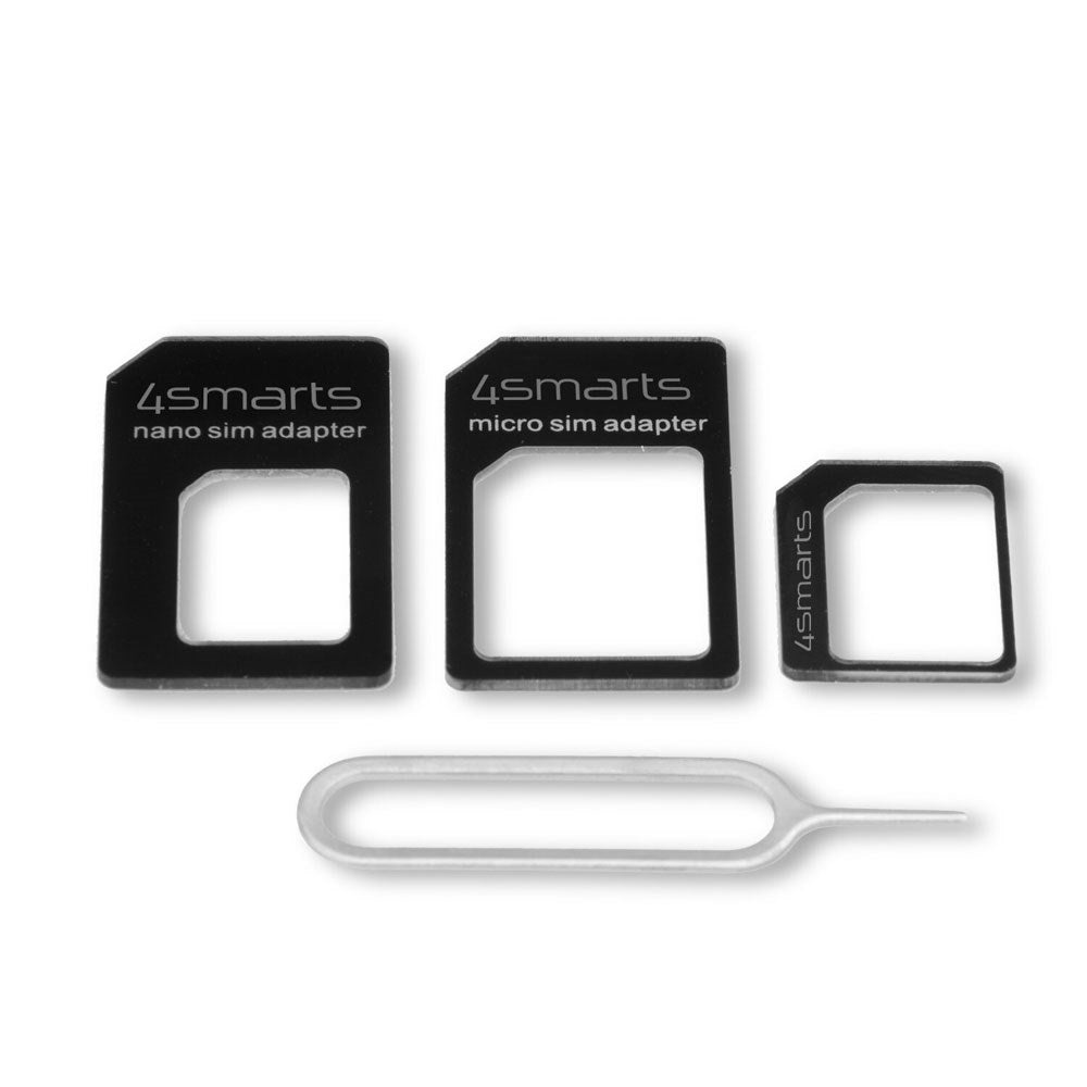 4smarts SIM Adapter Set - 3 st - Svart